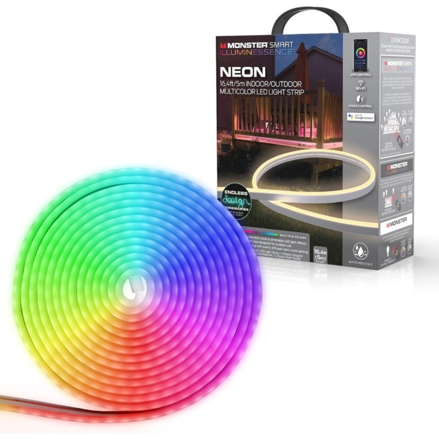 NEON 16.4 FOOT INDOOR/OUTDOOR MUTICOLOR LED LIGHT STRIP
