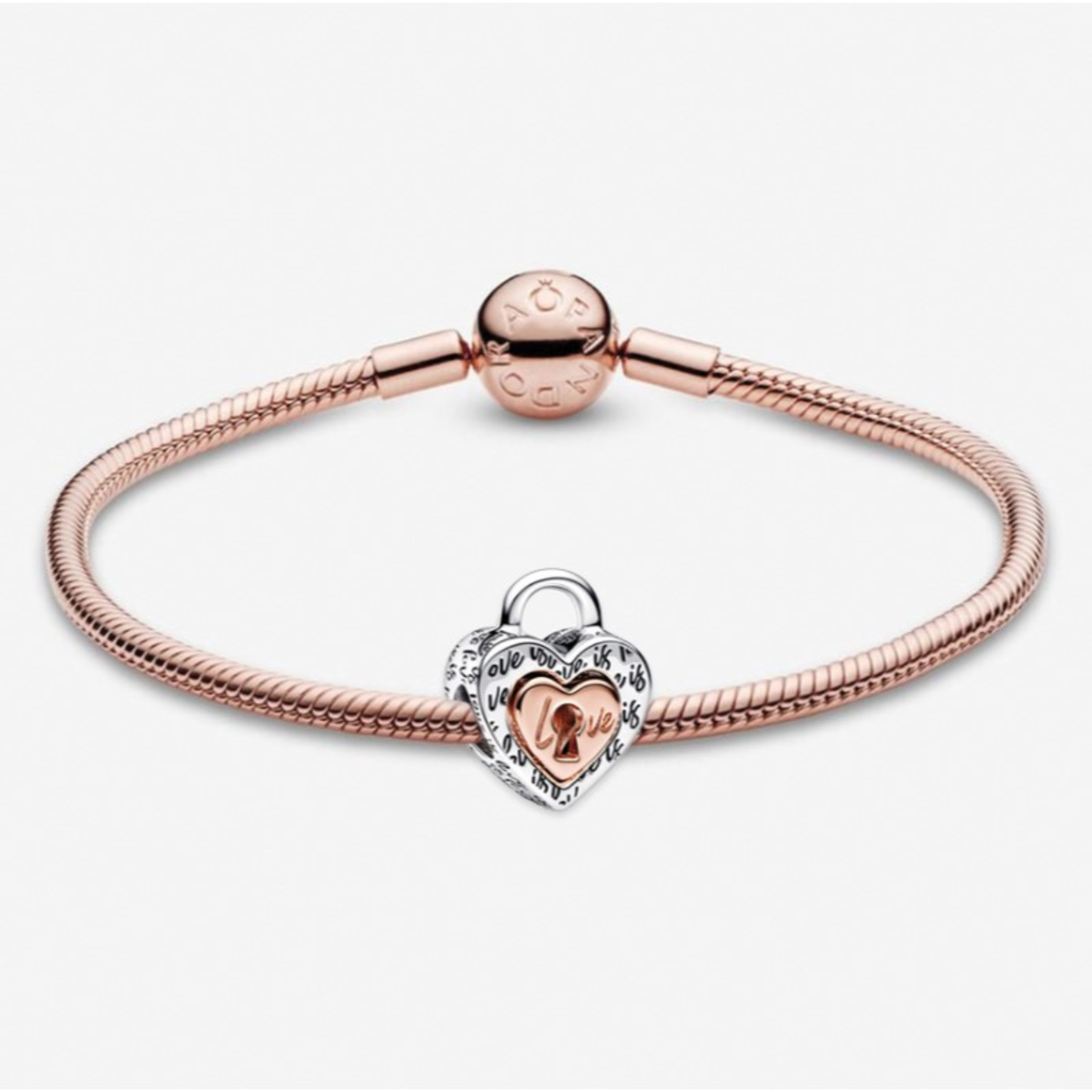 TWO-TONE PADLOCK BRACELET - (SIZE 7.5)