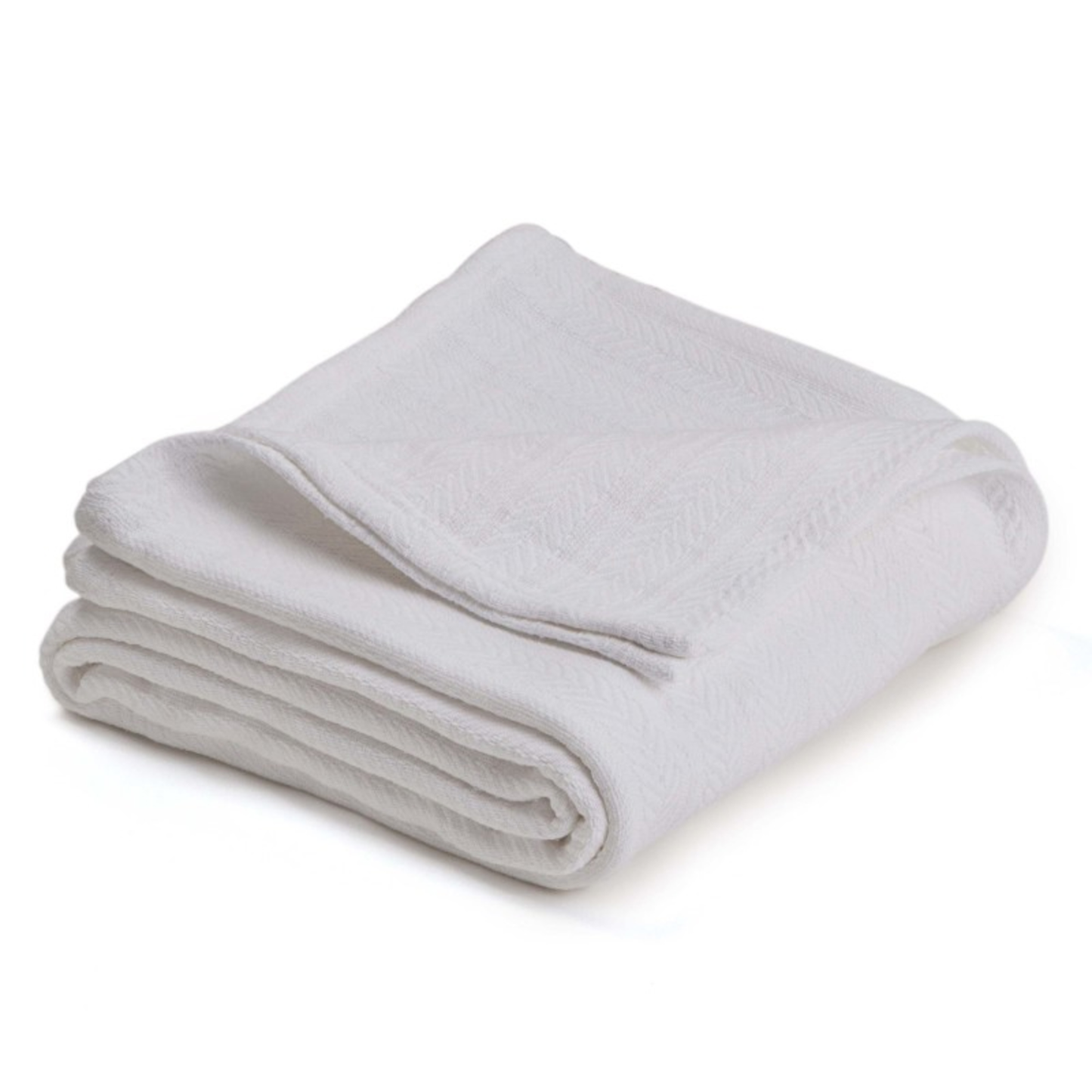 COTTON WOVEN KING BLANKET - (WHITE)
