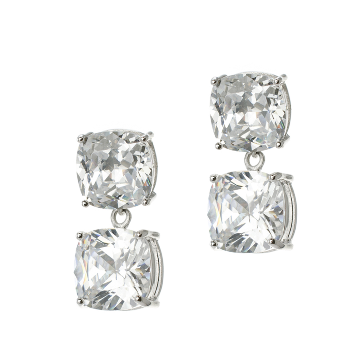 LADIES DOUBLE CUSHION DROP EARRINGS