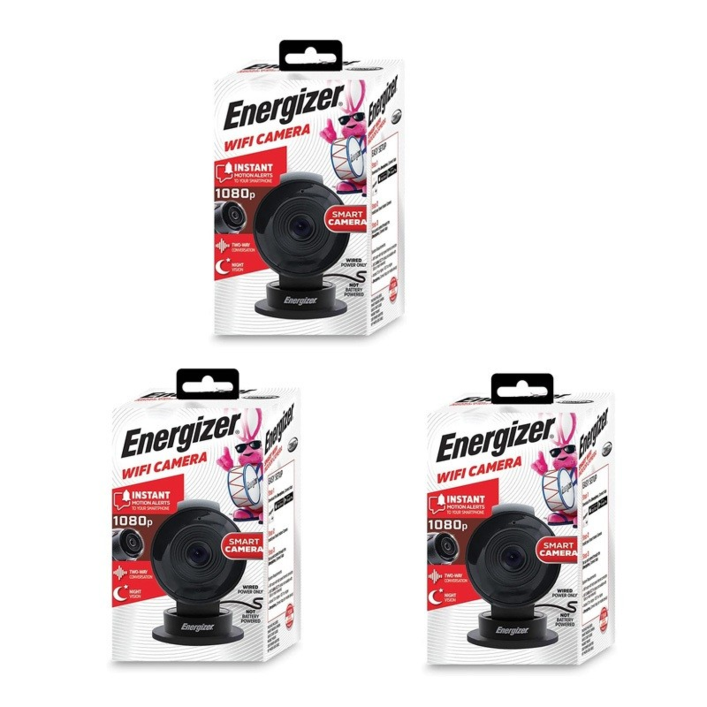 SMART 1080P INDOOR CAMERA SET OF 3 - (BLACK)