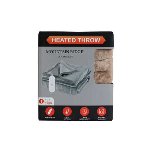 MICROPLUSH HEATED 50X60 THROW - (TAUPE)