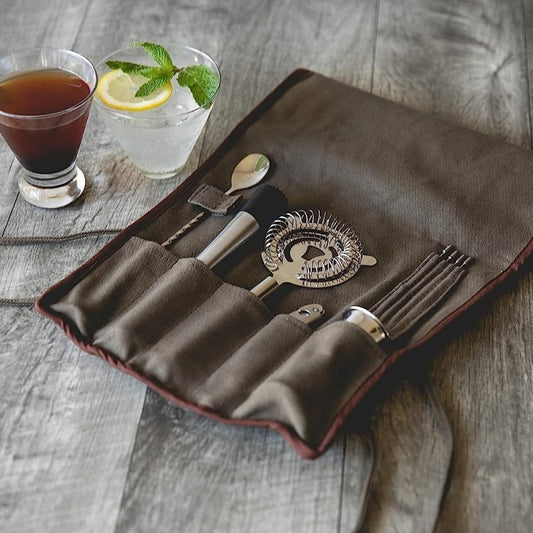 10-PIECE BAR TOOL ROLL UP KIT, (GRAY)