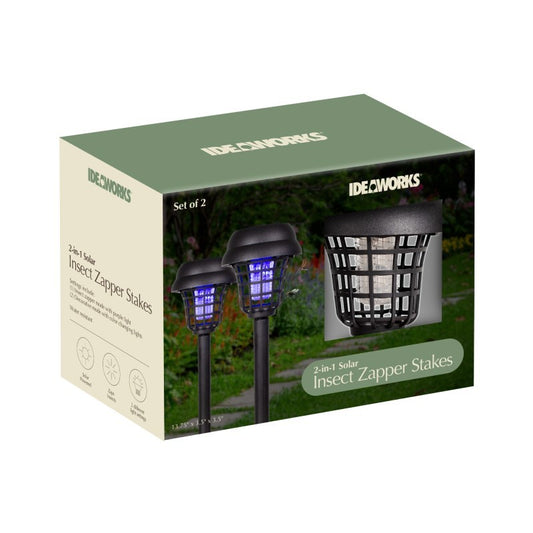 2 IN 1 SOLAR INSECT ZAPPER STAKES – SET OF 2