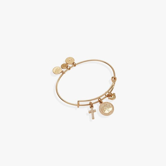 FAITH AND FAMILY TREE OF LIFE CHARM BANGLE