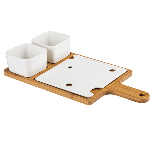 BAMBOO WOOD TRAY AND BOWLS