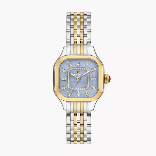 MEGGIE TWO-TONE 18K GOLD-PLATED DIAMOND DIAL WATCH