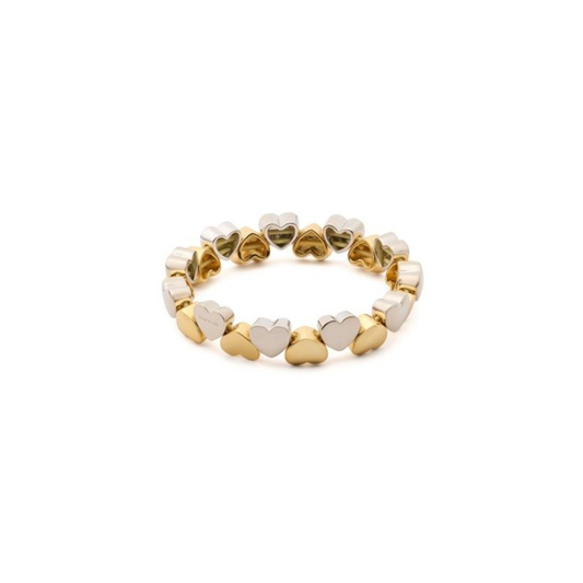 HEART YOU STRETCH BRACELET - TWO TONE