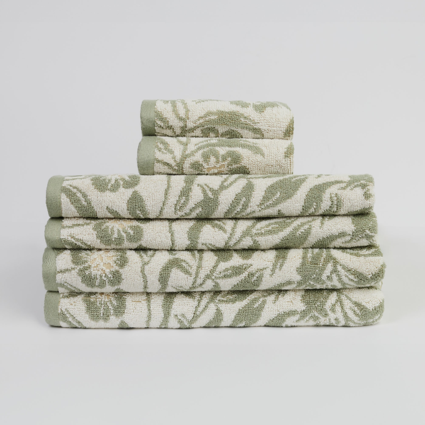 FLORENCE TOWEL 6 PIECE SET  - (GREEN)