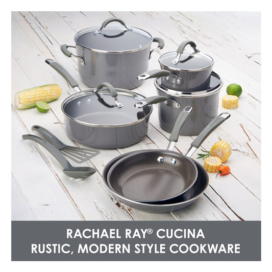 12 - PIECE CUCINA HARD PORCELAIN ENAMEL NONSTICK COOKWARE SET