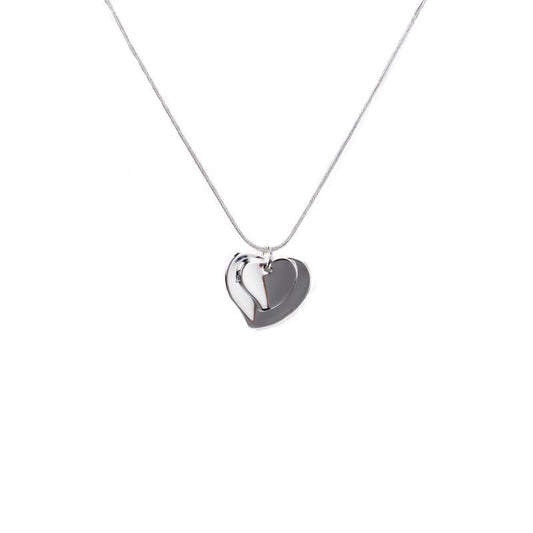 DOUBLE HEART PLATED NECKLACE