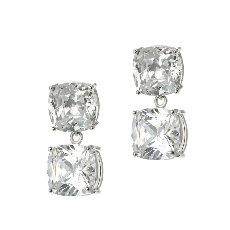 LADIES DOUBLE CUSHION DROP EARRINGS