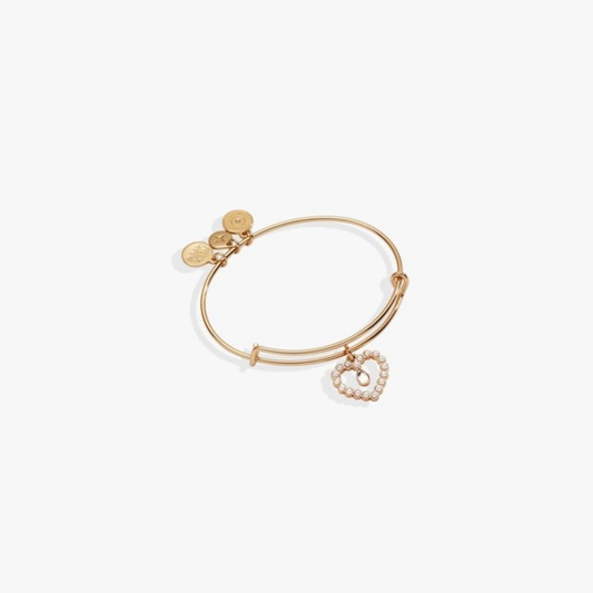 PEARL HEART BANGLE - GOLD