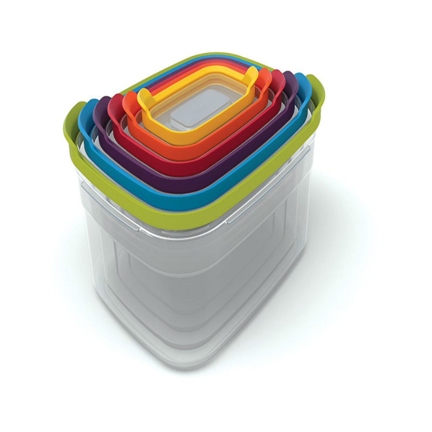 NEST STORAGE PLASTIC FOOD CONTAINERS SET SET OF SIX WITH COVERS (MULTICOLORED)