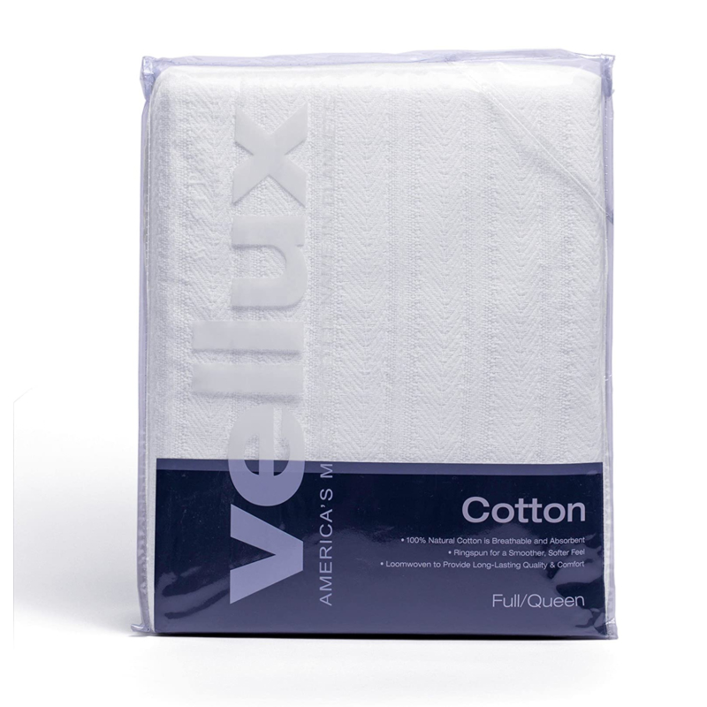 COTTON WOVEN FULLQUEEN BLANKET - (WHITE)