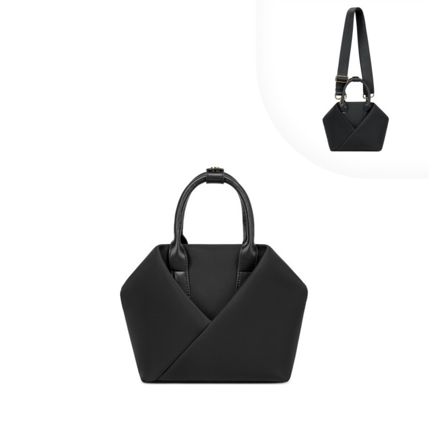 SMALL ORIGAMI TOTE - (BLACK+GOLD)